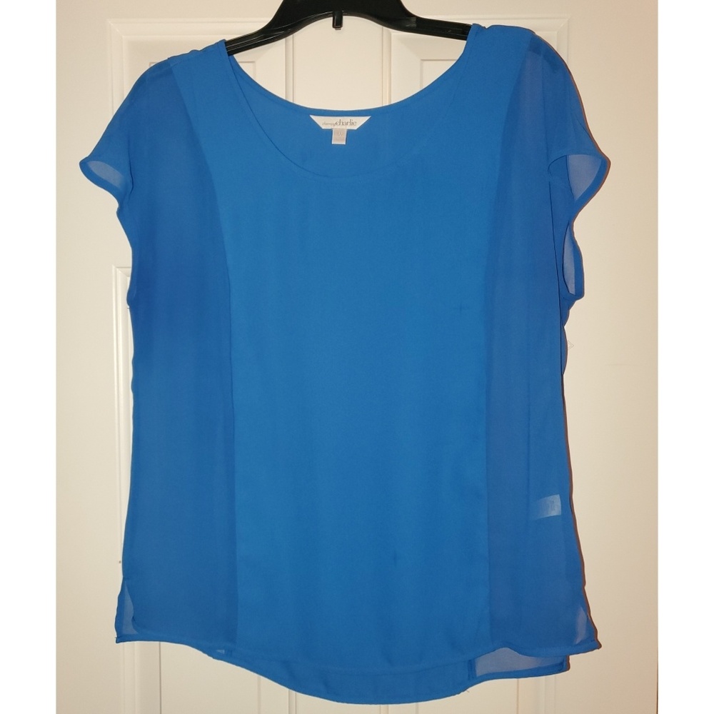 Blue short sleeve blouse